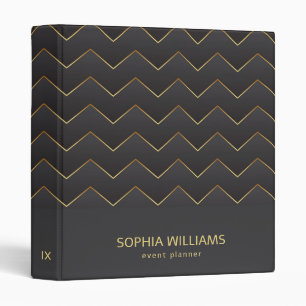 Gold Zig Zag Chevron Pattern Binder