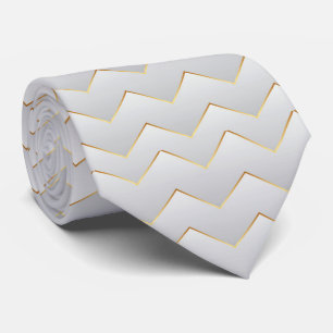 Gold Zig Zag Chevron Tie