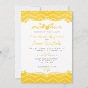 Gold Zigzag Wedding Invitations