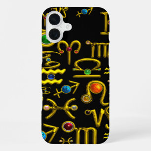 GOLD ZODIAC BIRTHDAY JEWELS,GEMSTONES,ASTROLOGY iPhone 16 PLUS CASE