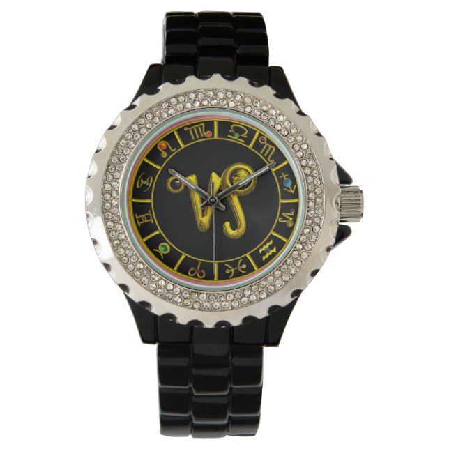 GOLD ZODIAC BIRTHDAY SIGNS /CAPRICORN WATCH (Front)