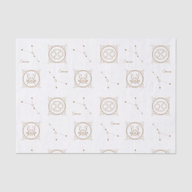 Gold Zodiac Cancer Astrology Star Sign Tissue Paper (Front)