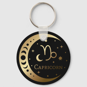 Gold Zodiac Sign/Capricorn Keychain