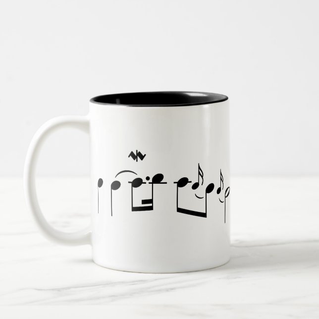 Goldberg Variations first measures Bach Two-Tone Coffee Mug (Left)