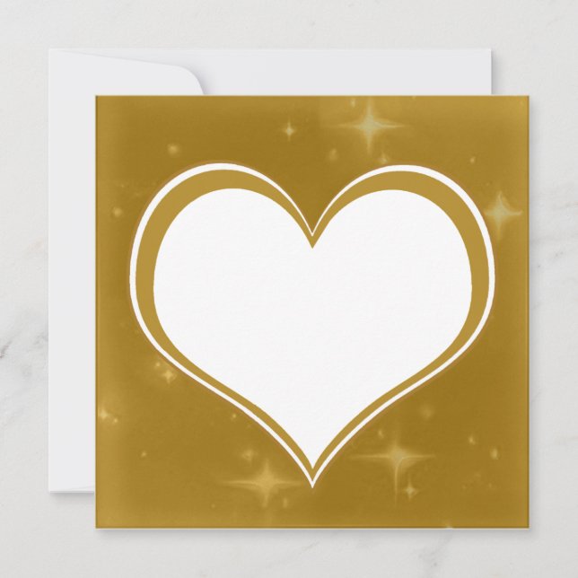 GoldBling Heart Photo Personalized Card (Front)