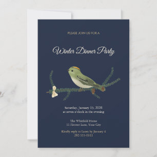 Goldcrest Winter Dinner Party Invitation