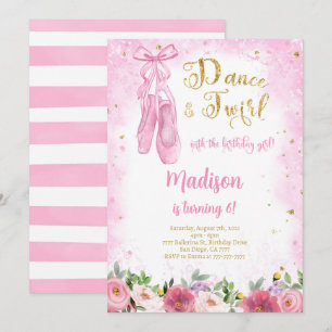 Golded Ballerina Invitation