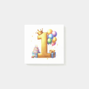 Golden 1st Birthday Post-it Notes