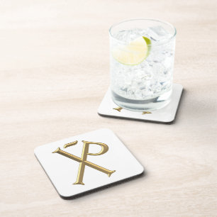 Golden "3-D" Chi-Rho 3 Coaster