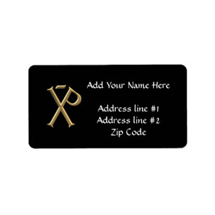 Golden "3-D" Chi-Rho 3 Label