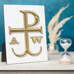 Golden "3-D" Chi-Rho with Anchor Plaque