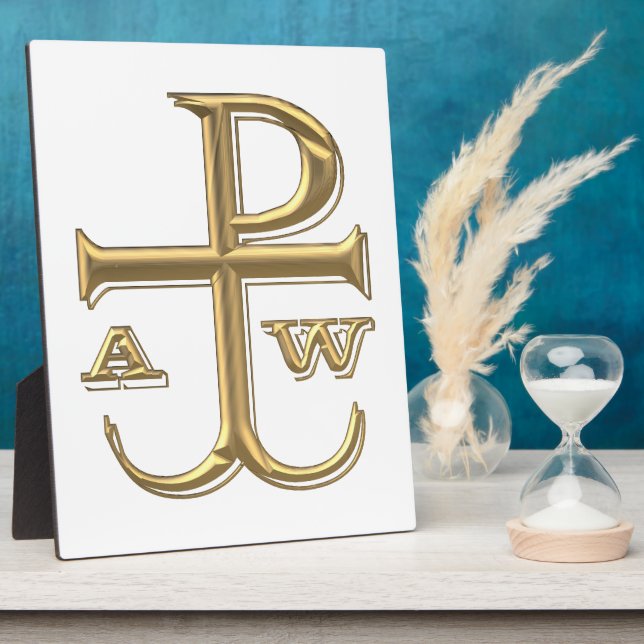 Golden "3-D" Chi-Rho with Anchor Plaque (Side)