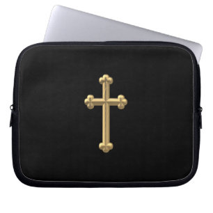 Golden "3-D" Cross 2 Laptop Sleeve