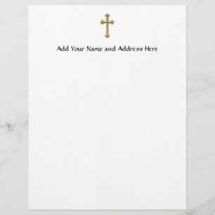 Golden "3-D" Cross 2 Letterhead