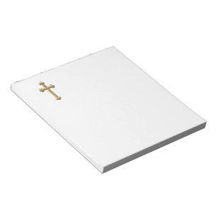 Golden "3-D" Cross 2 Notepad