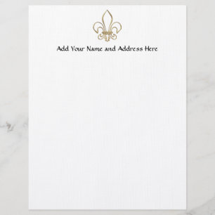 Golden "3-D" Fleur-de-lis Letterhead