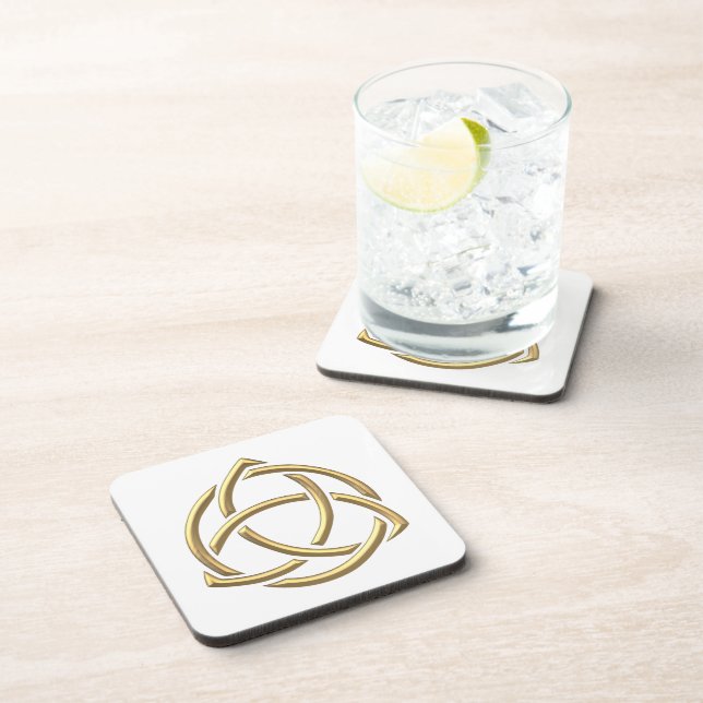 Golden "3-D" Holy Trinity Symbol 2 Coaster (Right Side)