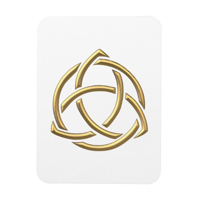 Golden "3-D" Holy Trinity Symbol 2 Magnet (Vertical)