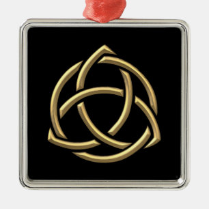 Golden "3-D" Holy Trinity Symbol 2 Metal Ornament