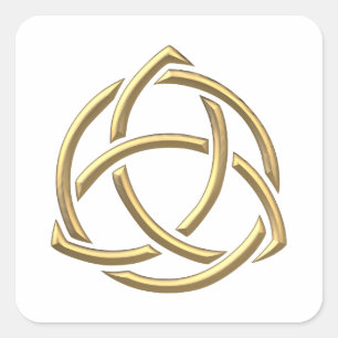 Golden "3-D" Holy Trinity Symbol 2 Square Sticker