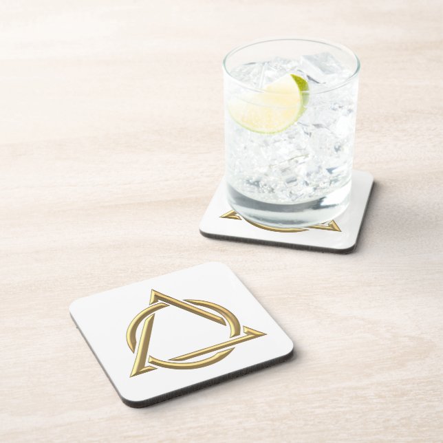 Golden "3-D" Holy Trinity Symbol Coaster (Right Side)