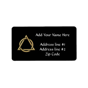 Golden "3-D" Holy Trinity Symbol Label