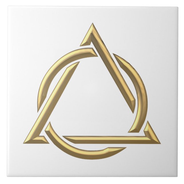 Golden "3-D" Holy Trinity Symbol Tile (Front)