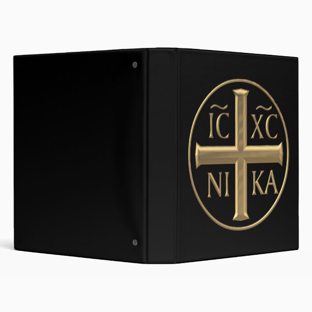 Golden "3-D" Jesus Christ: Conquers Binder (Background)