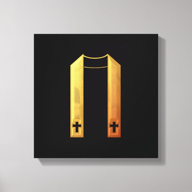 Golden "3-D" Liturgical Stole Canvas Print (Front)