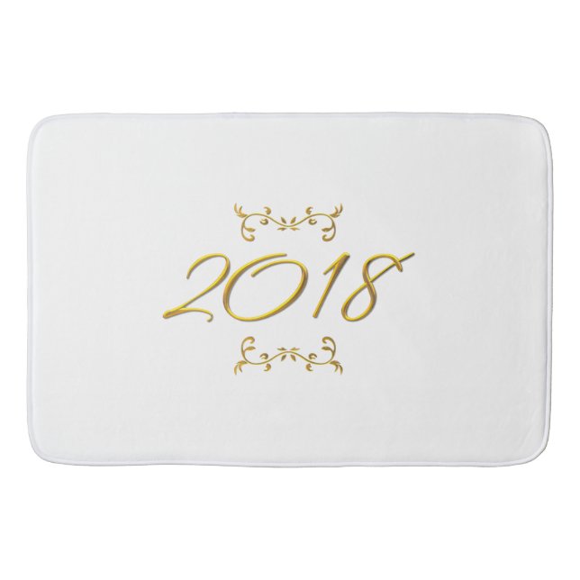 Golden 3-D Look 2018 Bath Mat Template (Front)