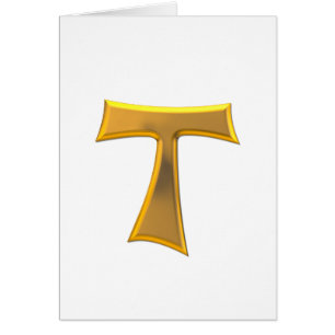 Golden 3-D Look Franciscan Tau Cross