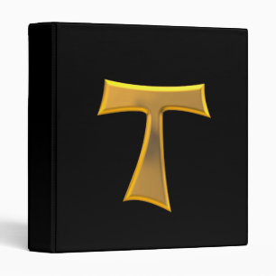 Golden 3-D Look Franciscan Tau Cross Binder