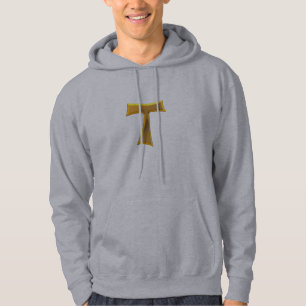 Golden 3-D Look Franciscan Tau Cross Hoodie