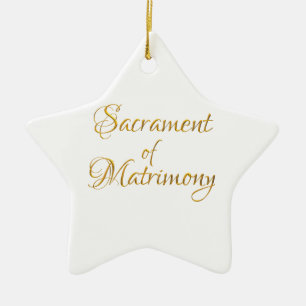 Golden 3-D Look Sacrament of Matrimony Ceramic Ornament