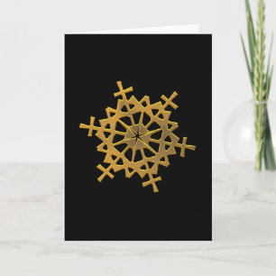 Golden "3-D" Snowflake Holiday Card