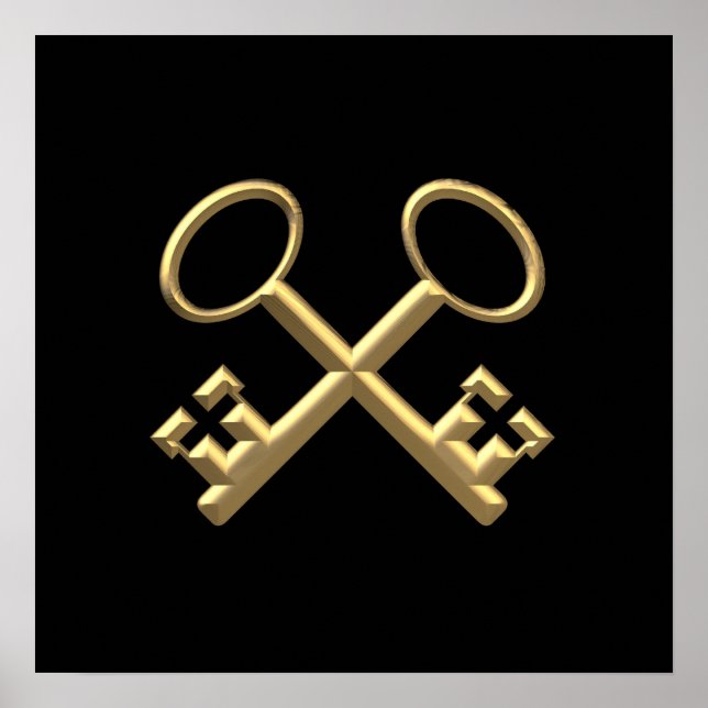 Golden "3-D" St. Peter's Keys Poster (Front)