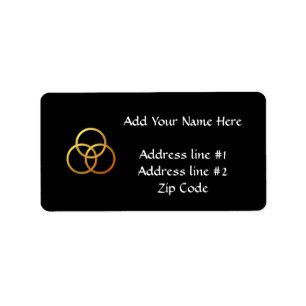 Golden "3-D" Trinity Symbol Label