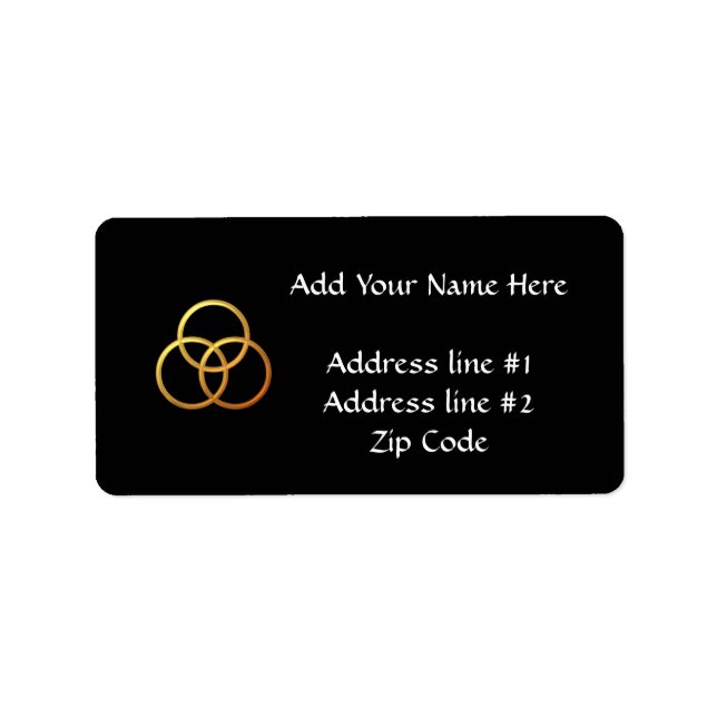 Golden "3-D" Trinity Symbol Label (Front)