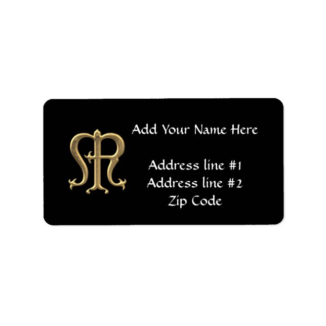 Golden "3-D" Virgin Mary Symbol Label (Front)