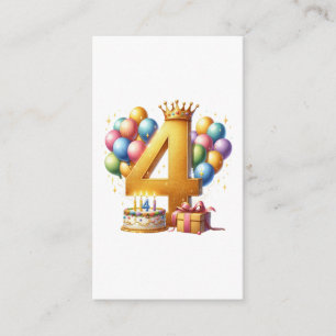 Golden 4th Birthday Enclosure Card