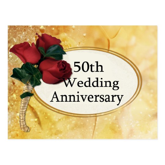 Golden 50 Anniversary Postcard