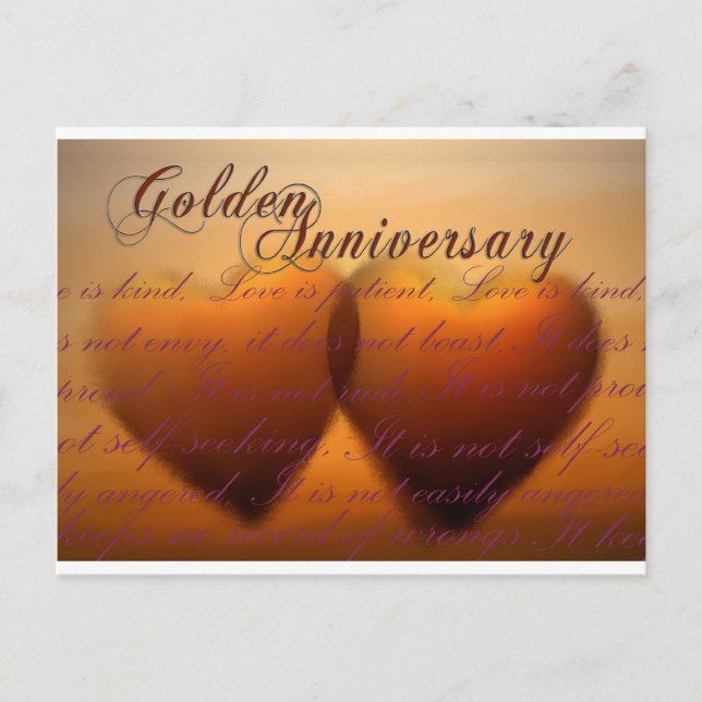 Golden 50 year anniversary postcard (Front)
