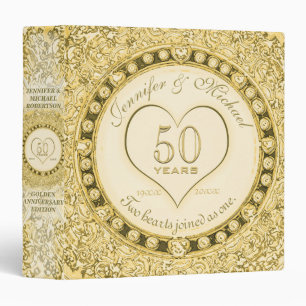 Golden 50th Anniversary Custom Gift Binder