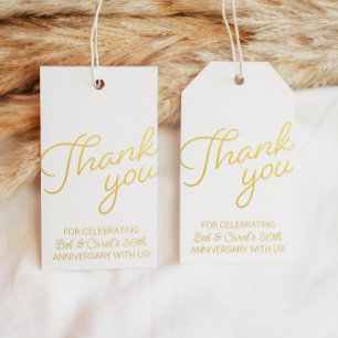 Golden 50th Anniversary Foil Thank You Favour Tag