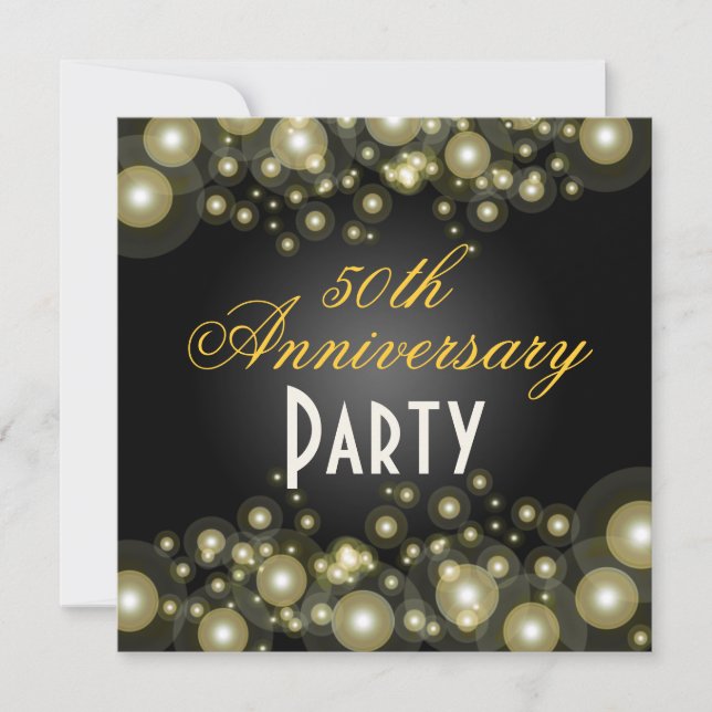 Golden, 50th Anniversary Invitations (Front)