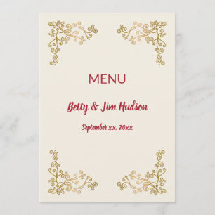 Golden - 50th - Anniversary Reception Menu