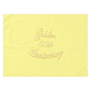 Golden 50th Anniversary Tablecloth