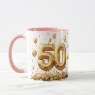 Golden 50th Celebration Mug