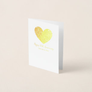 Golden 50th Mariage Anniversaire carte avec coeur