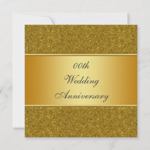 Golden 50th Mariage Anniversary Party Invitation